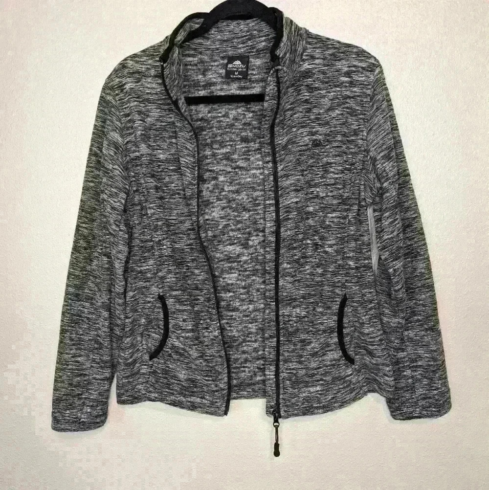 {Snozu} size medium•full zip sweater•black and grey - Picture 10 of 14